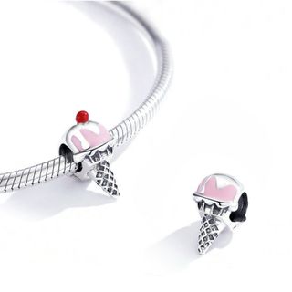 Charm Plata 925 tipo Pandora Helado Fresa