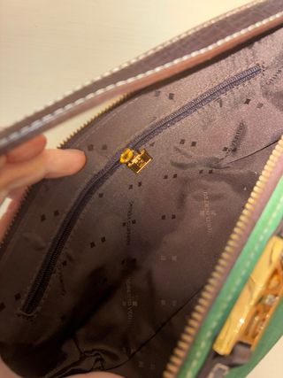 Bolso ante verde y negro Roberto Verino