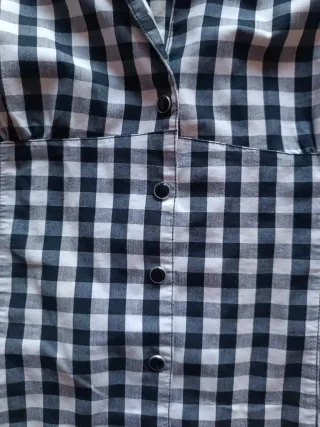 Blusa cuadros blanco y negro