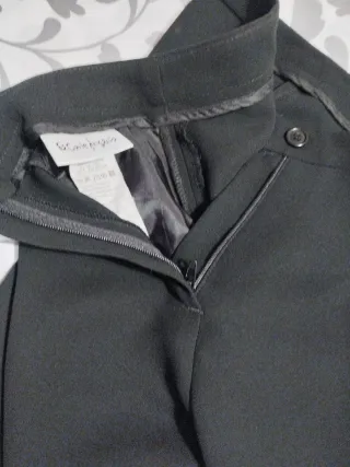 Abrigo lana negro 38 + pantalón