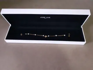 Pulsera oro blanco perlas y circonitas