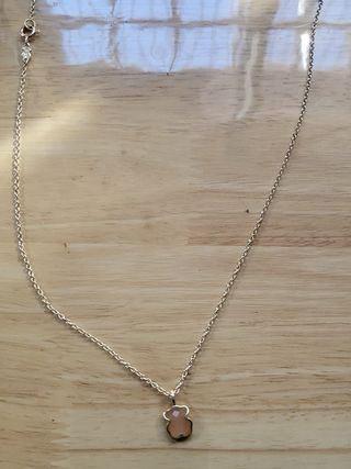 Collar Tous Oso Rosa Plata