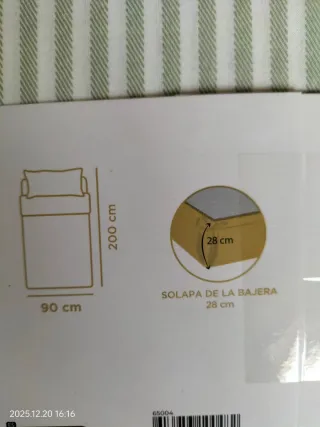 Juego Sábanas Individual Rayas Verdes Algodón