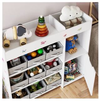 Estantería infantil con cubos y cajón