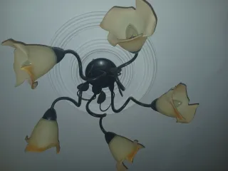 Lámpara de techo de cristal y metal