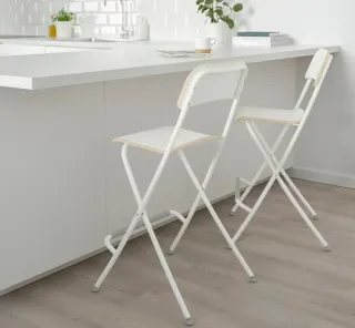 Lote 2 taburetes altos plegables Ikea blancos