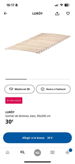 Cama Ikea Neiden Madera + somier Luroy