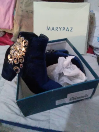 Botines Marypaz Mujer Azul y Dorado