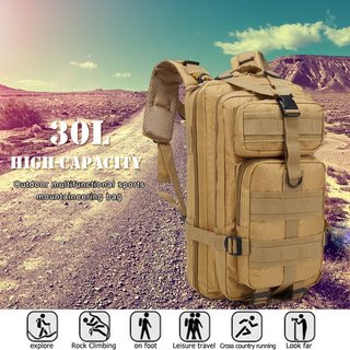 Mochila Táctica Militar 30L Senderismo Gym Beige