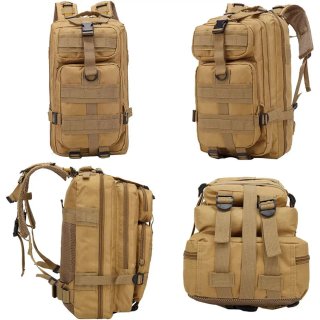 Mochila Táctica Militar 30L Senderismo Gym Beige
