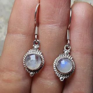 Pendientes Plata 925 y Piedra Luna