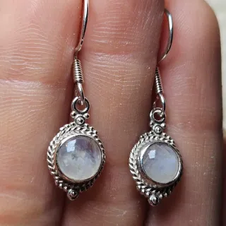 Pendientes Plata 925 y Piedra Luna