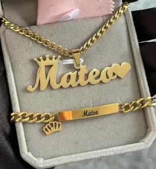 Collar personalizado nombre  para niñ@s y bebé