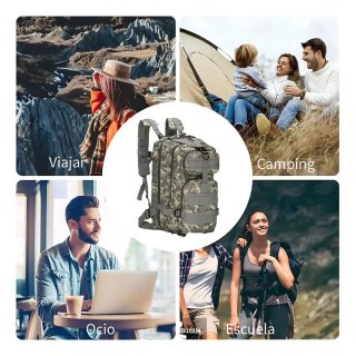 Mochila Táctica Militar 30L Camuflaje Senderismo,