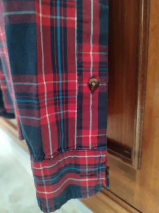 Camisa cuadros Hollister azul y rojo