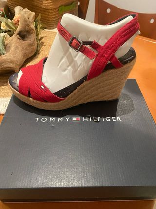 Sandalias cuña Tommy Hilfiger rojas
