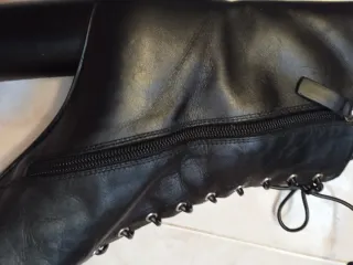 Botines de piel Zara Mujer Negros con Cordones