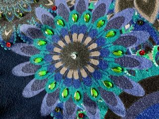 Vestito Desigual blu con fantasia floreale