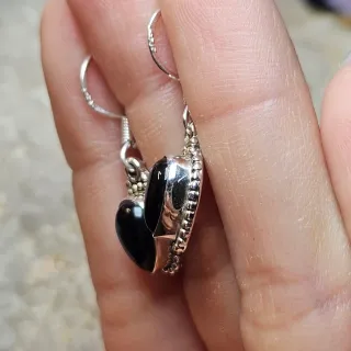 Pendientes Plata 925 Onix Negro