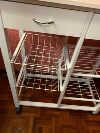 carrito de almacenaje de cocina con dos cajones
