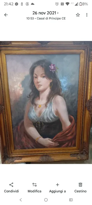 Quadro dipinto a mano donna