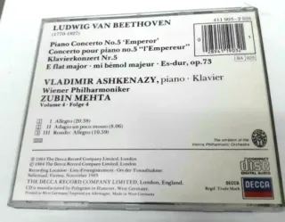 CD Beethoven Concierto Piano 5 Ashkenazy