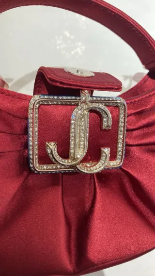 Bolso Hobo Edie Jimmy Choo Rojo y Dorado