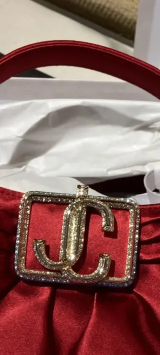 Bolso Hobo Edie Jimmy Choo Rojo y Dorado