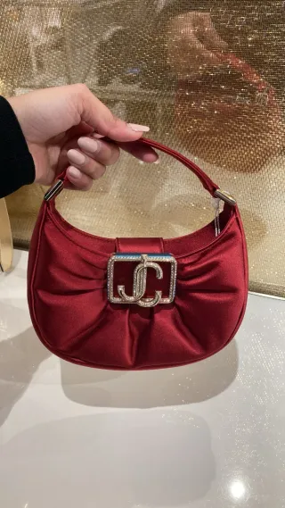Bolso Hobo Edie Jimmy Choo Rojo y Dorado
