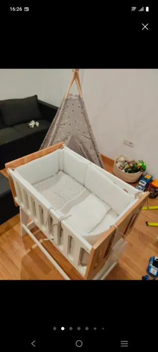 Minicuna madera y textil