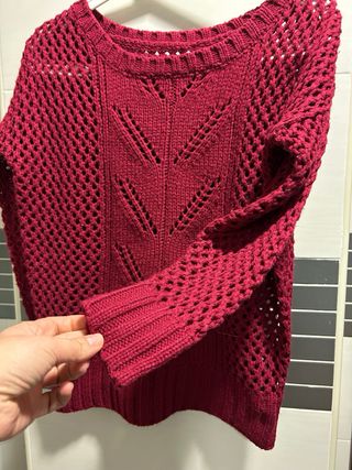 Jersey Zara Calado Burdeos Talla S