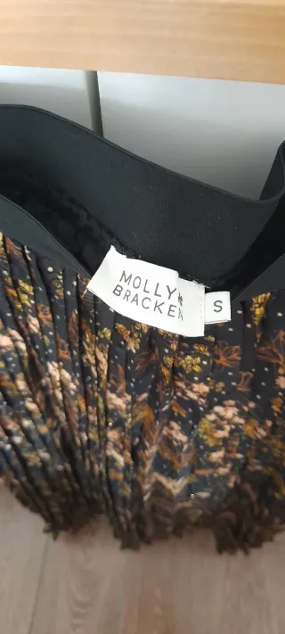 Falda larga plisada estampada