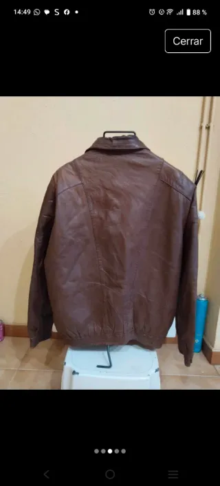 Cazadora vintage de cuero marrón