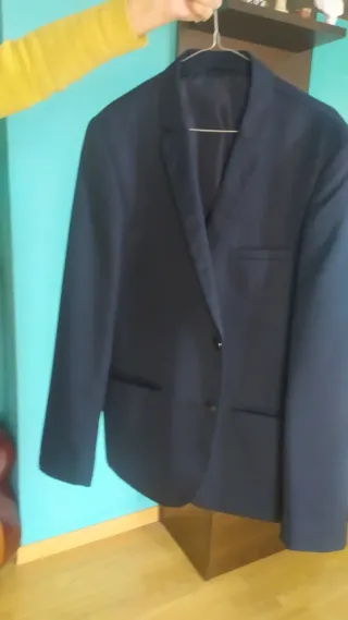 CHAQUETA DE TRAJE DE CABALLERO AZUL OSCURO