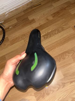 Sillín Bici Gel Negro/Verde