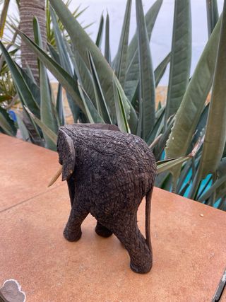 Figura Elefante Africano Madera Tallada