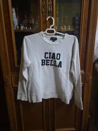 Sudadera Mango Ciao Bella Blanca Talla XS