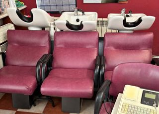 Lava cabezas peluquería rojo y blanco