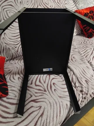 Mesita auxiliar negra metal 2 unidades