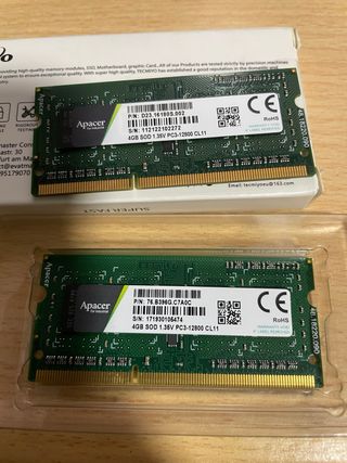 2x 4GB DDR3 SODIMM RAM PC3-12800