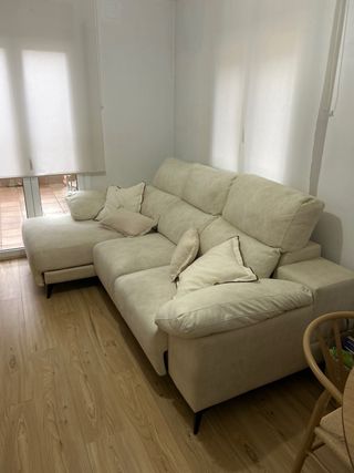 Sofá modular beige tela lavable, y antimanchqs