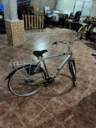 Bicicleta de paseo plateada