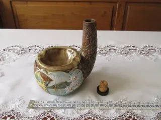 Decorazione Bottiglia in ceramica. Altezza 16,5cm