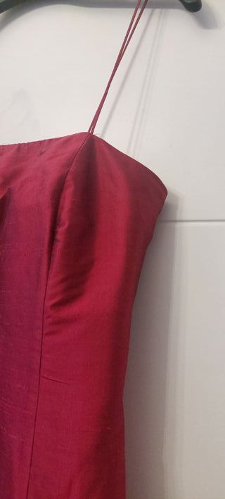 Vestido largo fiesta rojo vino