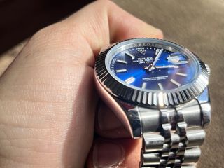 Reloj Rolex Datejust Azul Plateado