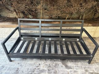 Conjunto Sofá, Mesa y Estantería Madera