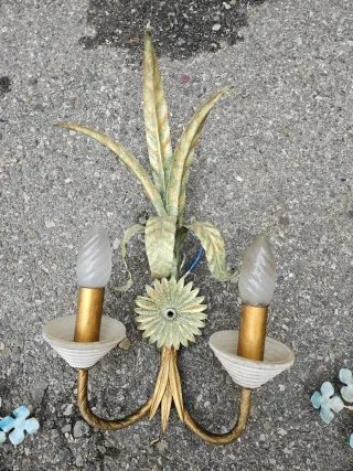 4 Lampade da Parete in Ferro Battuto