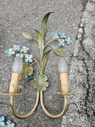 4 Lampade da Parete in Ferro Battuto