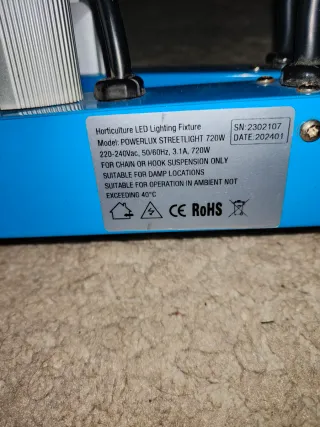 Luz LED Cultivo POWERLUX STREETLIGHT 720W