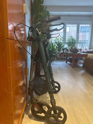 Andador con asiento y cesta